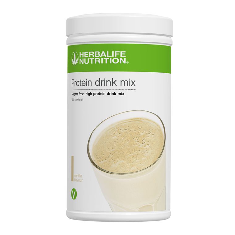 Protein Drink Mix product beside daily nutrition guidance